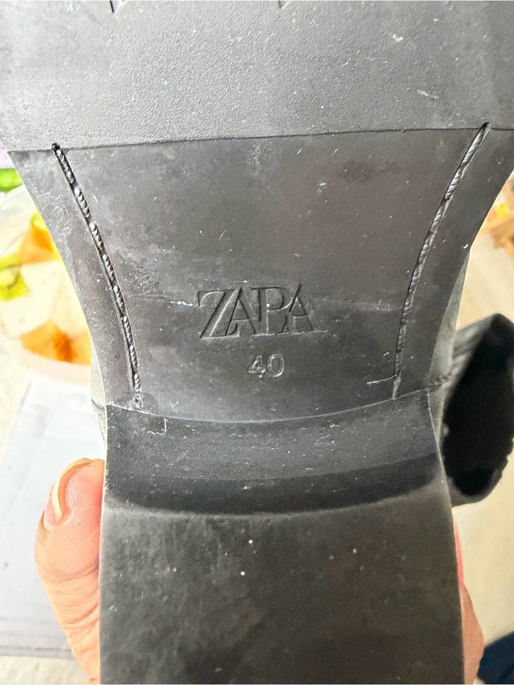 Zara Black Pointed-Toe Feau Leather Ankle Boots EU40 US 9.5 - Picture 10 of 12